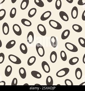 Motif de style abstrait et organique avec des formes ovales ludiques dessinées à la main. Illustration de Vecteur