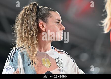 Valencia, Espagne. 21 février 2025. Teresa (3) d'Espagne photographiée lors d'un match entre les équipes nationales d'Espagne et de Belgique, a appelé les flammes rouges lors de la première journée de match dans le groupe A3 de la compétition de la Ligue des Nations féminines 2024-25, le dimanche 21 février 2025 à Valence, Espagne . Crédit : Sportpix/Alamy Live News Banque D'Images