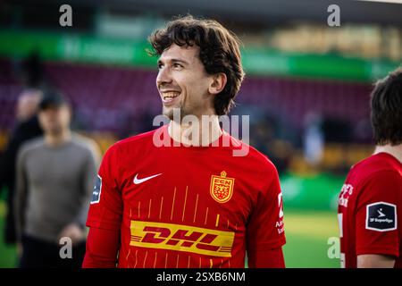 Farum, Danemark. 23 février 2025. Gustav Wikheim du FC Nordsjaelland vu après le match de Superliga 3F entre le FC Nordsjaelland et Soenderjyske à droite de Dream Park à Farum. Crédit : Gonzales photo/Alamy Live News Banque D'Images