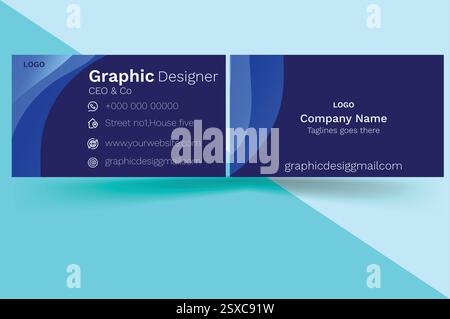 Nouveau design de carte de visite Illustration de Vecteur