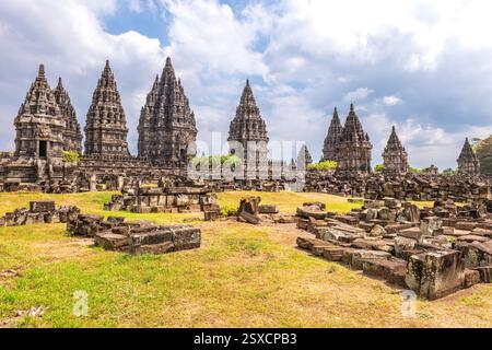 Prambanan, un temple hindou à Yogyakarta, sud de Java, Indonésie, Banque D'Images