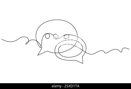 Vecteur de bulle de parole de dessin continu d'une ligne Illustration de Vecteur