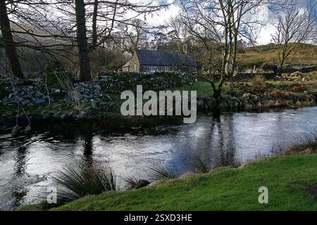 L’église Julitta, proche de Capel Curig, est la plus petite des anciennes églises de Snowdonia. il a été construit à la fin du xve ou au début du xvie siècle. Banque D'Images