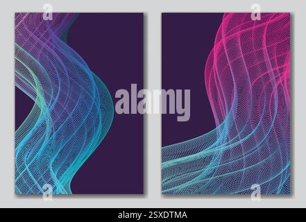 Arrière-plans abstraits avec une ligne ondulée verticale Illustration de Vecteur