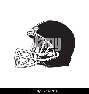 Concept de conception de casque de football. Casque de football américain illustration simple, vecteur. Illustration de Vecteur