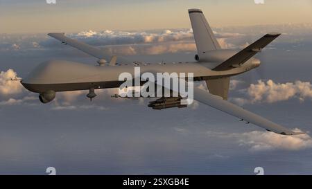 Avion de combat sans pilote MQ-9 Reaper en mission Banque D'Images