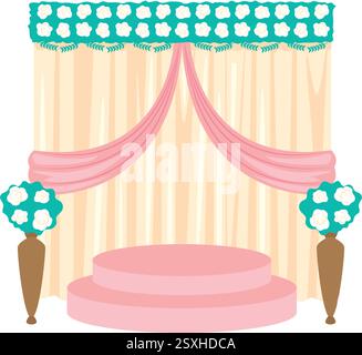 Rideaux drapés pour scène de mariage Illustration de Vecteur