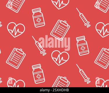 Instruments médicaux. Impression de la pharmacie. Modèle pour clinique. Illustration vectorielle dans un style plat. Illustration de Vecteur