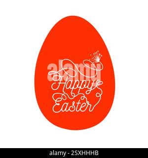 Carte de Pâques avec oeuf dessiné à la main. Pas ai, illustration vectorielle Illustration de Vecteur