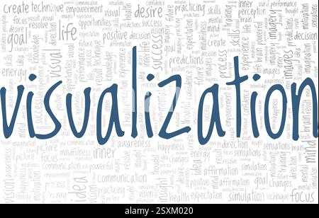 Illustration vectorielle de visualisation nuage de mots isolé sur un fond blanc. Illustration de Vecteur