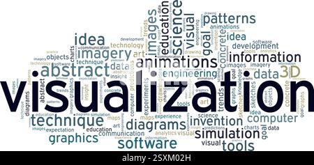 Illustration vectorielle de visualisation nuage de mots isolé sur un fond blanc. Illustration de Vecteur