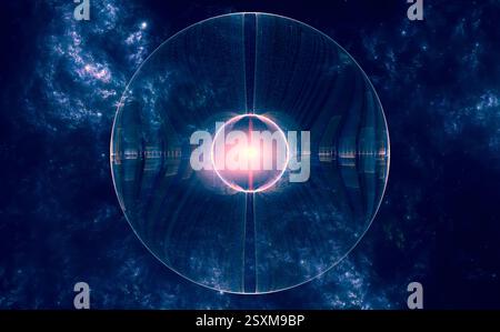 Un quasar est un noyau galactique actif extrêmement lumineux, alimenté par un trou noir supermassif Banque D'Images