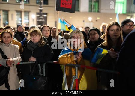 Manifestation ukrainienne pour le 3ème anniversaire de la guerre de Russie contre l'Ukraine Banque D'Images