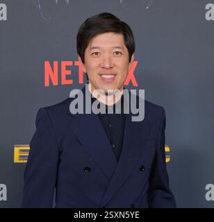 Los Angeles, États-Unis. 24 février 2025. Dan Lin assiste à la première de la comédie de science-fiction de Netflix « The Electric State » au Théâtre égyptien dans la section hollywoodienne de Los Angeles le lundi 24 février 2025. Scénario : une adolescente orpheline traverse l'Ouest américain avec un robot doux, mais mystérieux, et un drifter excentrique à la recherche de son frère cadet. Photo de Jim Ruymen/UPI crédit : UPI/Alamy Live News Banque D'Images
