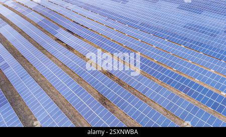 Vue aérienne de la ferme solaire, Pennsylvanie USA Banque D'Images