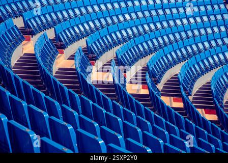 Place assise au stade Santiago Bernabeu, domicile du club de football du Real Madrid à Madrid, en Espagne Banque D'Images