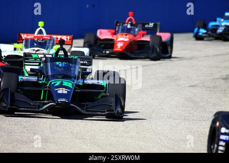 Milwaukee Wisconsin - 1er septembre 2024 : Conor Daly INDYCAR Hy-Vee Milwaukee Mile 250 course 2 Banque D'Images