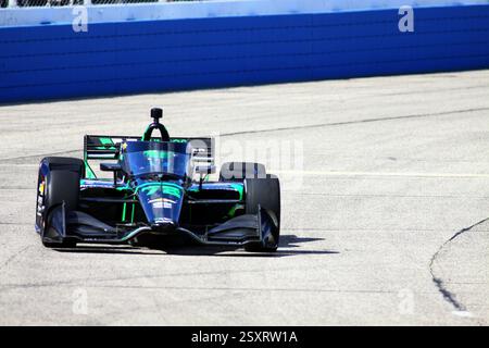 Milwaukee Wisconsin - 1er septembre 2024 : Conor Daly INDYCAR Hy-Vee Milwaukee Mile 250 course 2 Banque D'Images