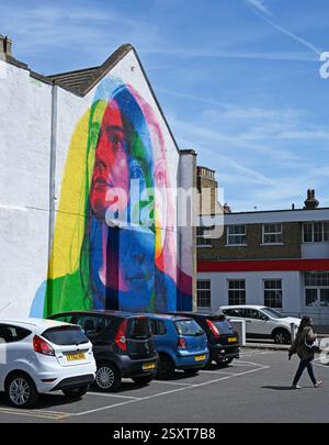 27 septembre 2025. City Jam. Murale sur le mur du bâtiment au Clarence Road car Park, Southend on Sea, ville de Southend. ROYAUME-UNI. Banque D'Images