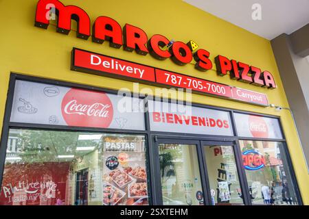 San Juan Puerto Rico, Viejo Old San Juan, Paseo de Colon, Marco's Pizza, restaurant pizzeria, livraison de pizza, emporter à emporter, marque Coca Cola, authentique Banque D'Images
