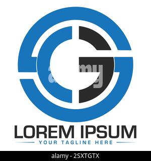 Design du logo de lettre CG Illustration de Vecteur