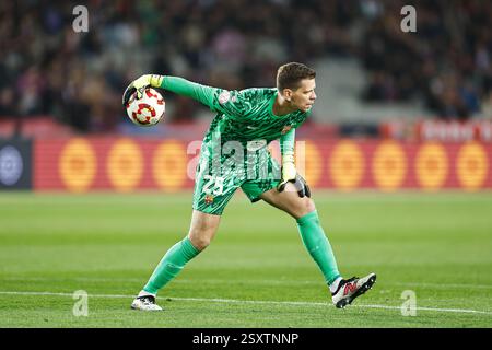 Barcelone, Espagne. 25 février 2025. Wojciech Szczesny (Barcelone) Football/Football : demi-finale espagnole 'Copa del Rey Mapfre' match de 1ère manche entre le FC Barcelona 4-4 Club Atletico de Madrid à l'Estadi Olimpic Lluis Companys à Barcelone, Espagne . Crédit : Mutsu Kawamori/AFLO/Alamy Live News Banque D'Images