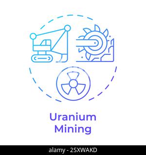 Icône de concept de gradient bleu pour mines d'uranium Illustration de Vecteur