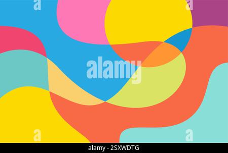 Conception de fond coloré abstrait avec composition de formes liquides simples Illustration de Vecteur