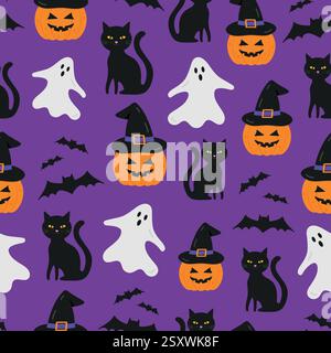 Joli fond de modèle sans couture d'halloween Illustration de Vecteur