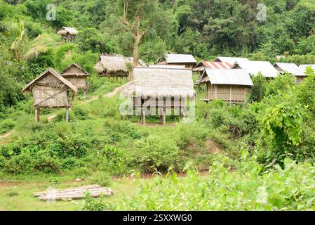 Ban Chaleunsouk. Petit village près de Luang Namtha au nord de Lao Banque D'Images