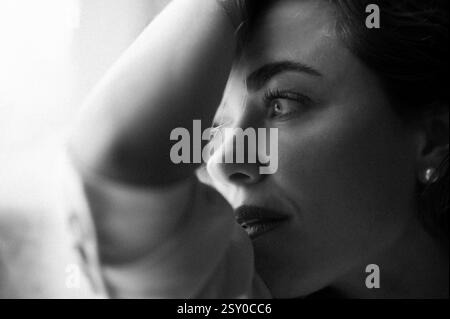 portrait de femme noir et blanc Banque D'Images