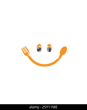 Logo du restaurant Happy Food, logo du restaurant Smile Food Illustration de Vecteur