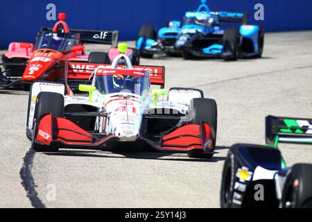 Milwaukee Wisconsin - 1er septembre 2024 : Sting Ray Robb INDYCAR Hy-Vee Milwaukee Mile 250 course 2 Banque D'Images