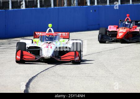 Milwaukee Wisconsin - 1er septembre 2024 : Sting Ray Robb INDYCAR Hy-Vee Milwaukee Mile 250 course 2 Banque D'Images