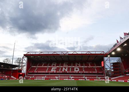 Nottingham, Royaume-Uni. 26 février 2025. Vue générale du City Ground, domicile de Nottingham Forest devant le match de premier League anglaise de Nottingham Forest FC contre Arsenal FC, au City Ground, Nottingham, Angleterre, Royaume-Uni le 26 février 2025 crédit : James Holyoak/Every second Media crédit : Every second Media/Alamy Live News Banque D'Images