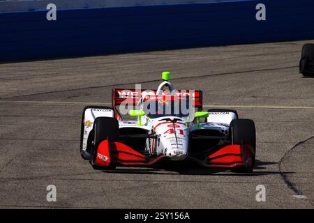 Milwaukee Wisconsin - 1er septembre 2024 : Sting Ray Robb INDYCAR Hy-Vee Milwaukee Mile 250 course 2 Banque D'Images