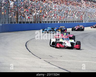 Milwaukee Wisconsin - 1er septembre 2024 : Sting Ray Robb INDYCAR Hy-Vee Milwaukee Mile 250 course 2 Banque D'Images