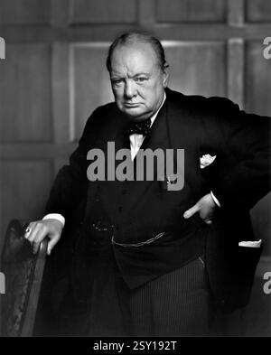 Winston Churchill. Portrait du premier ministre britannique Sir Wiinston Churchill par Yousuf Karsh intitulé « le lion rugissant », 1941 Banque D'Images
