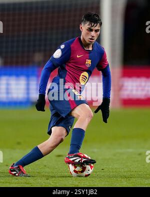 Barcelone, Espagne. 25 février 2025. Pedro Gonzalez Pedri du FC Barcelone lors du match de la Copa del Rey, demi-finale, étape 1, entre le FC Barcelone et l'Atlético de Madrid a joué au stade Lluis Companys le 25 février 2025 à Barcelone, en Espagne. (Photo de Sergio Ruiz/Imago) crédit : Presinphoto SPORT AGENCY/Alamy Live News Banque D'Images