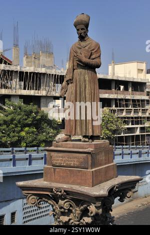 Statue de khada parsi de Sheth cursetjee manockjee, Bombay Mumbai, Maharashtra, Inde, Asie Banque D'Images
