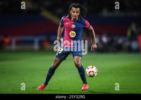 Barcelone, Espagne. 25 février 2025. Jules KOUNDE de Barcelone lors de la Coupe d'Espagne, Copa del Rey, demi-finale, match de 1ère manche entre le FC Barcelone et l'Atletico de Madrid le 25 février 2025 à Estadi Olimpic Lluis Companys à Barcelone, Espagne - photo Matthieu Mirville (Sergio Ros)/DPPI crédit : DPPI Media/Alamy Live News Banque D'Images