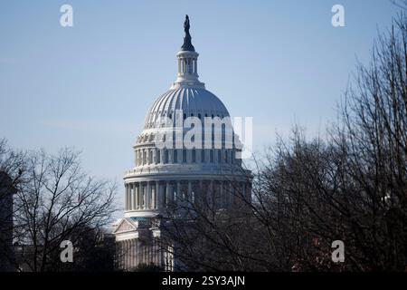 Washington, États-Unis. 26 février 2025. Le Capitole de Washington, DC est vu le mercredi 26 février 2024. Photo Aaron Schwartz/CNP/ABACAPRESS. COM Credit : Abaca Press/Alamy Live News Banque D'Images