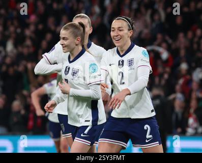 Londres, Royaume-Uni. 26 février 2025. Jessica Park (Manchester City) of England Women célèbre son but lors du match du Groupe 3 de l'UEFA Women's Nations League entre l'Angleterre et l'Espagne au stade de Wembley, Londres, le 26 février 2025 crédit : action Foto Sport/Alamy Live News Banque D'Images