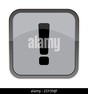 Icône en forme de point d'exclamation. Carreau carré gris. Forme d'avertissement d'alerte. Bloc d'avertissement vectoriel. Illustration de Vecteur