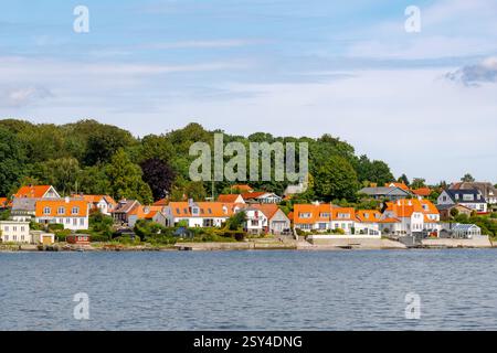 Paysage urbain de Høruphav, ville sur l'île ALS, de la baie de Hørup HAV, au sud du Danemark Banque D'Images