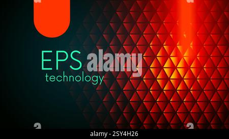 Verre triangles lumineux abstrait avec lumière néon sur fond sombre. Design artistique futuriste rétro géométrique. Toile de fond de la technologie Neo noir. Modèle pré Illustration de Vecteur