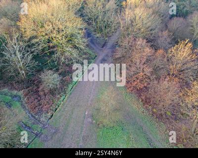 vue aérienne de la ruisselle commune sur le bord des puits tunbridge dans le kent Banque D'Images