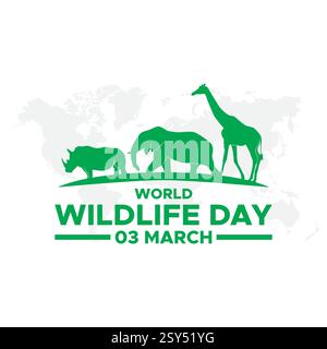 journée mondiale de la vie sauvage Illustration de Vecteur