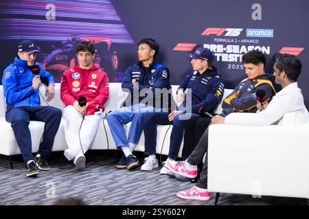 Sakhir, Bahreïn. 27 février 2025. Conférence de presse pendant le test jour 2. Ahmad Al Shehab/Alamy Live News. Banque D'Images