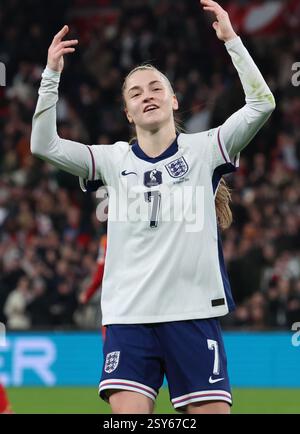 Londres, Royaume-Uni. 26 février 2025. Jessica Park (Manchester City) of England Women célèbre son but lors du match du Groupe 3 de l'UEFA Women's Nations League entre l'Angleterre et l'Espagne au stade de Wembley, Londres, le 26 février 2025 crédit : action Foto Sport/Alamy Live News Banque D'Images